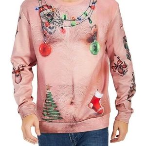 Man chest christmas ugly sweater